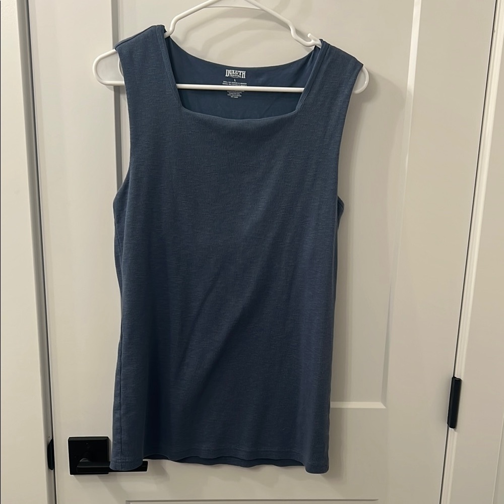 Duluth Trading Blue fitted tank top